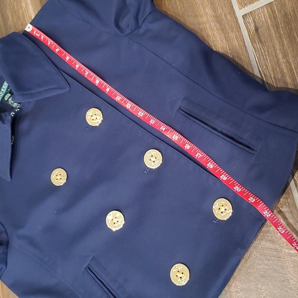 Lauren Ralph Lauren Navy Gold Large Button Jacket Women L - Picture 9 of 9